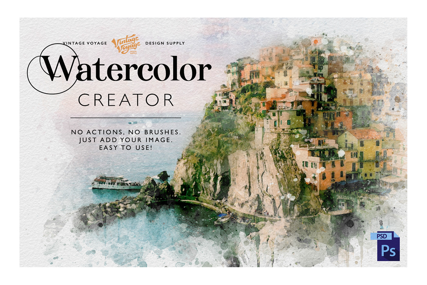 adobe aquarelle Drawing  effect painting   photoshop photoshop action photoshop effect vintage watercolor