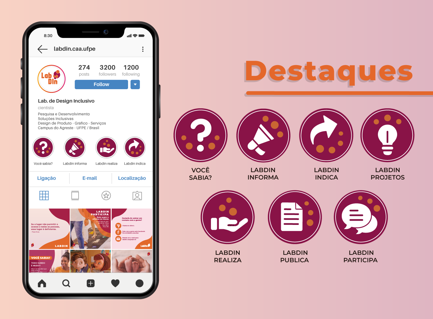 Acessibilidade design design gráfico Design Inclusivo feed instagram laboratorio Layout social media