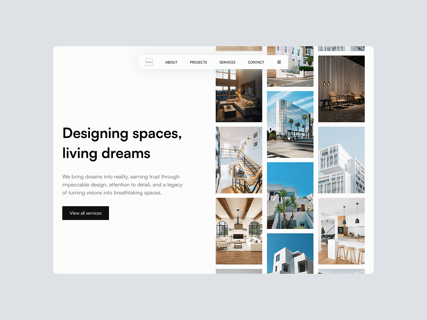 #uiux #webdesign #architecture #Design Hero landing page Website