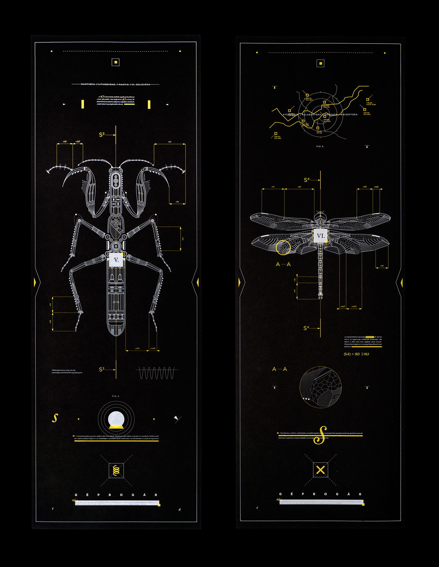 bee  spider dragonfly beetle locust centipede information graphics poster silk-screen silkscreen data visualization mechanical robot insect