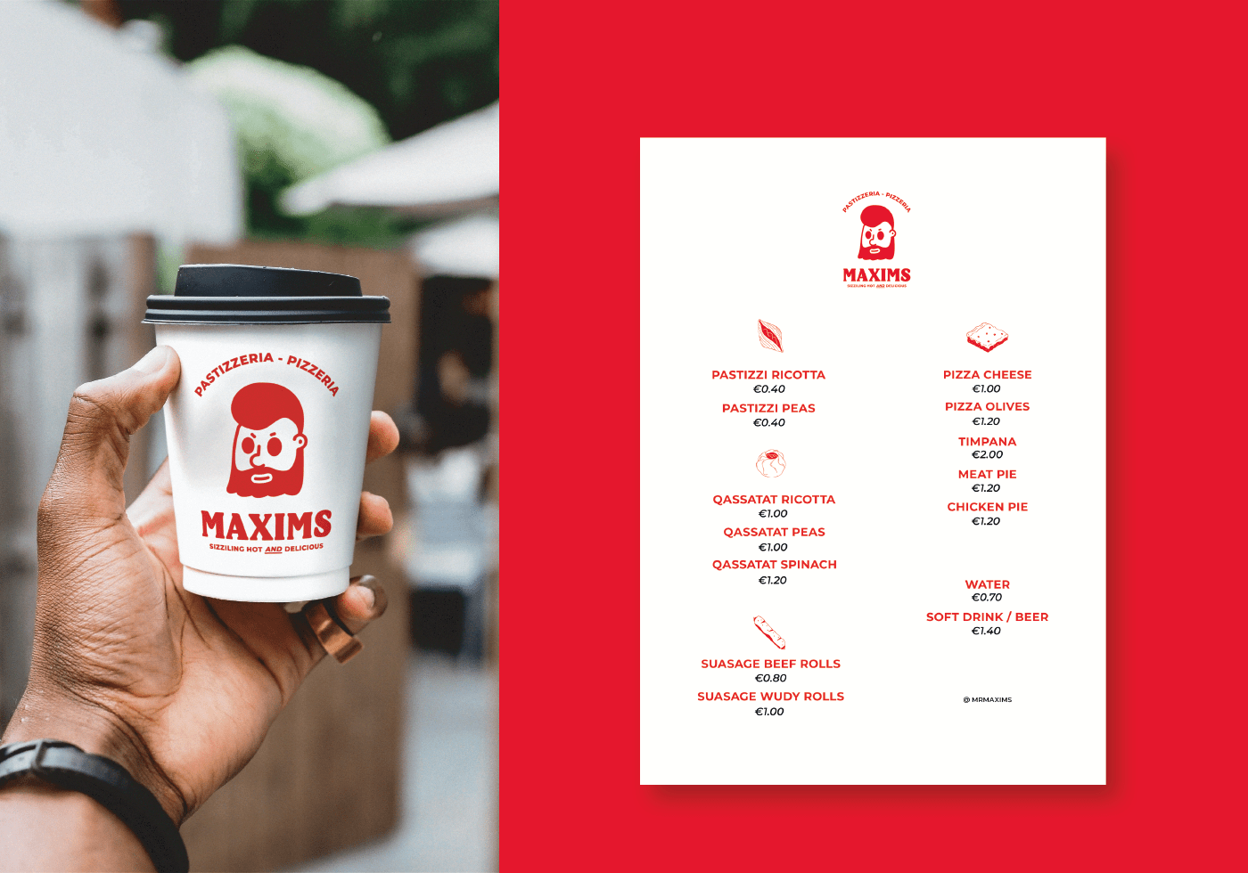brand design Fast food malta Packaging restaurant visual identity pastizzi Mascot Pizza