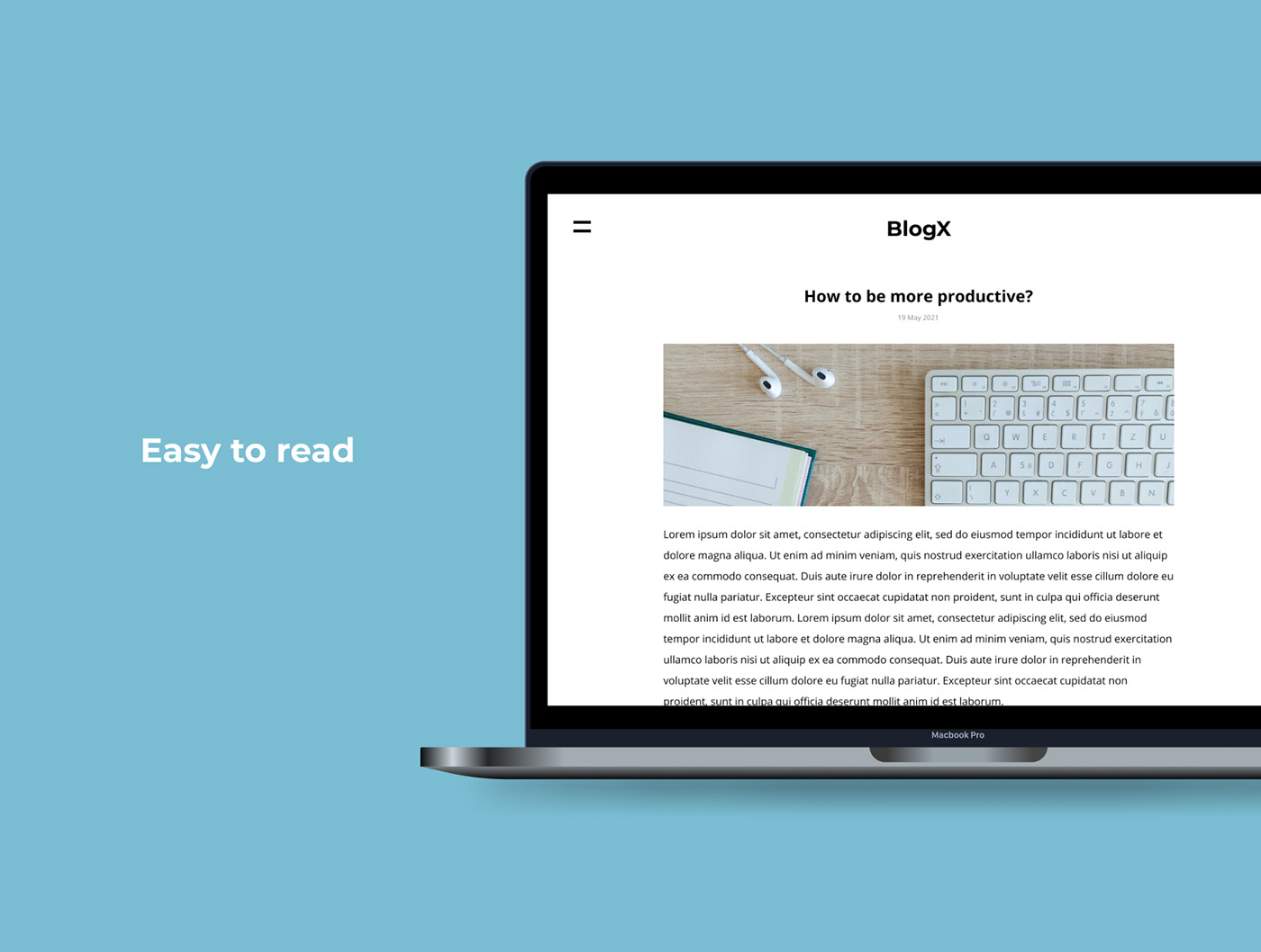 Blog design minimalist UI Web