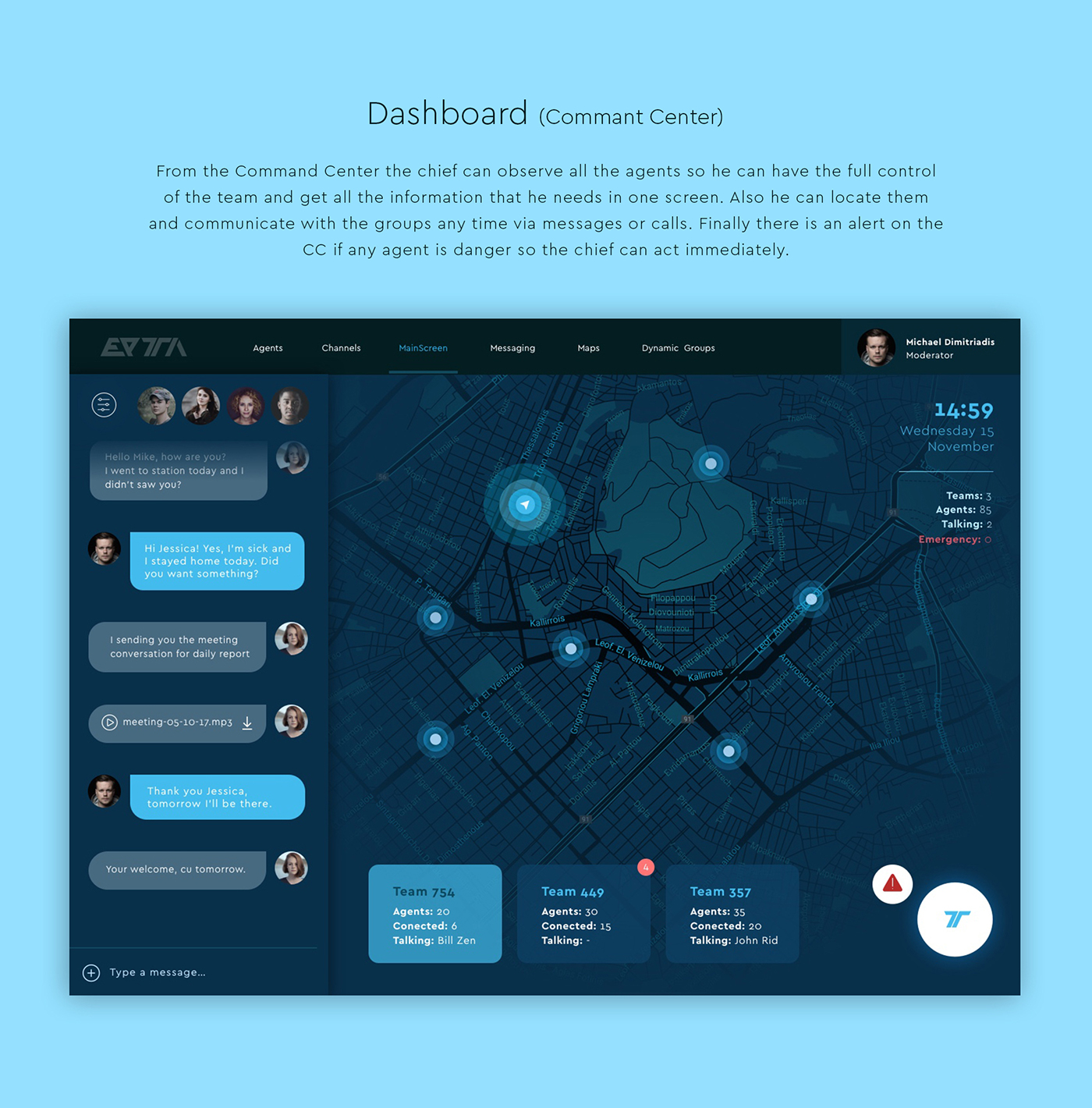 app UI/UX dashboard interaction graphic design  smartwatch network Chat messanger communication