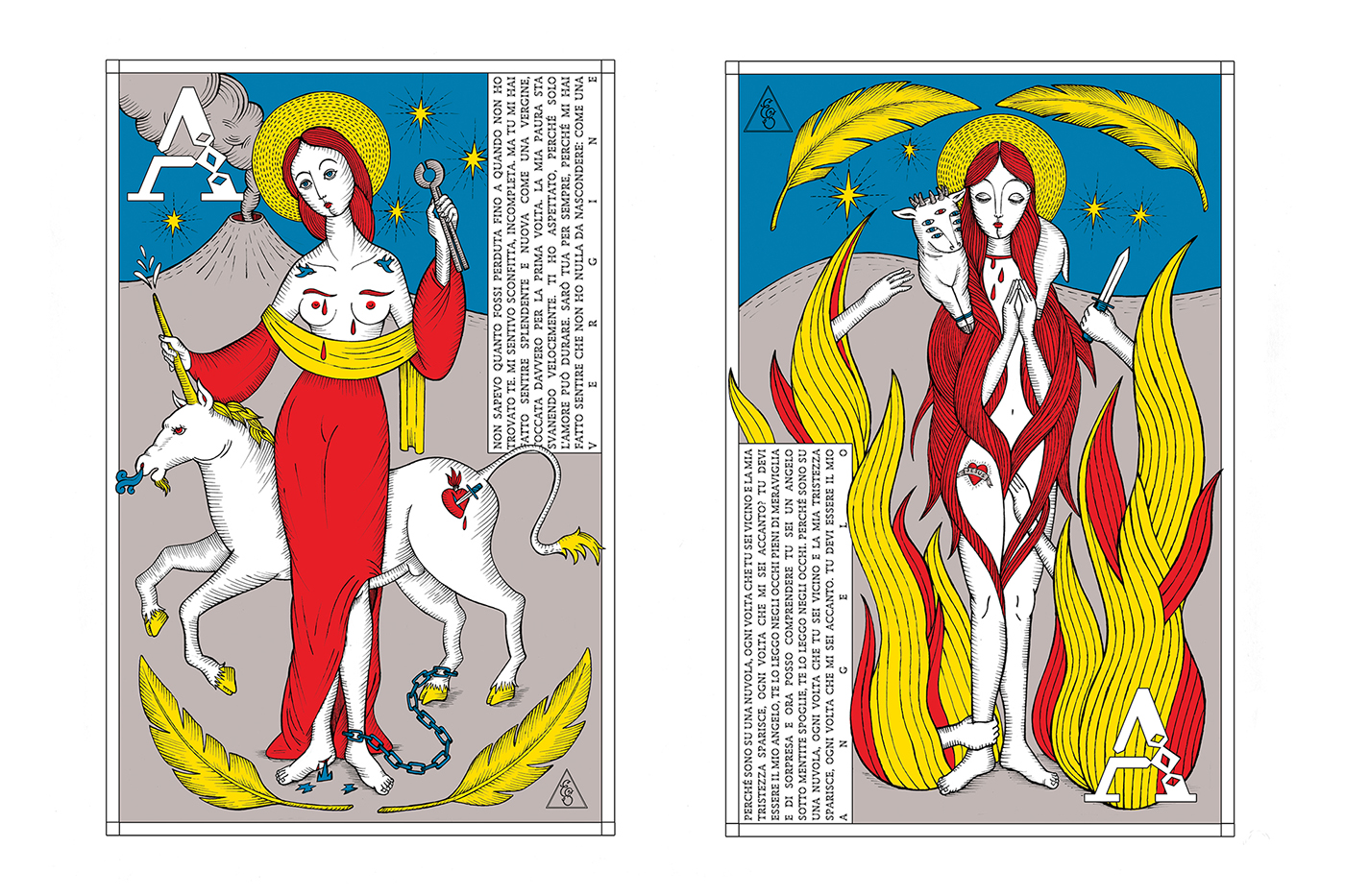 ink middleage saint women skull martyr photoshop Princess sea tarots tattoo Byzantine Icon colors FINEART