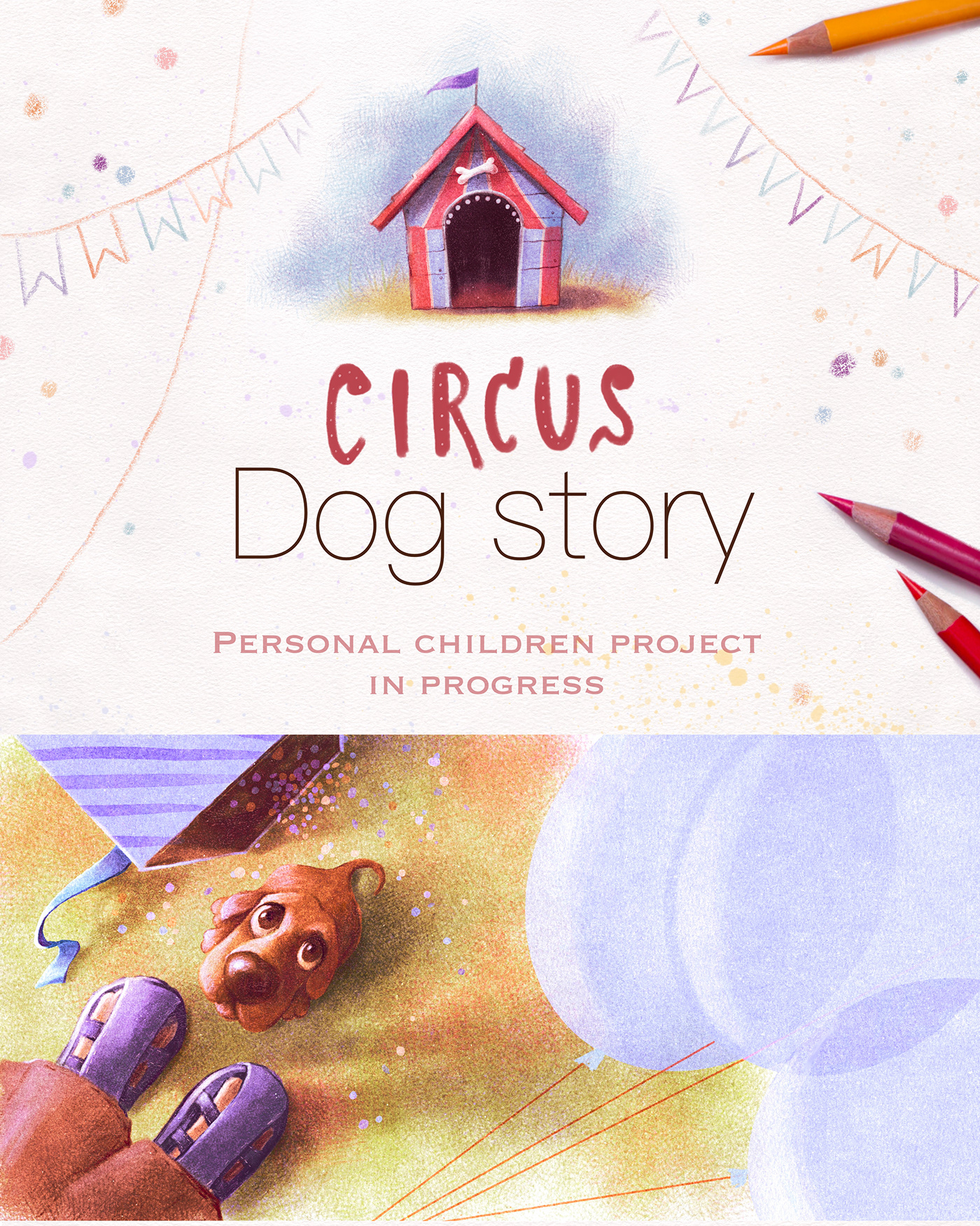 kids children book circus illustration Digital Art  ILLUSTRATION 