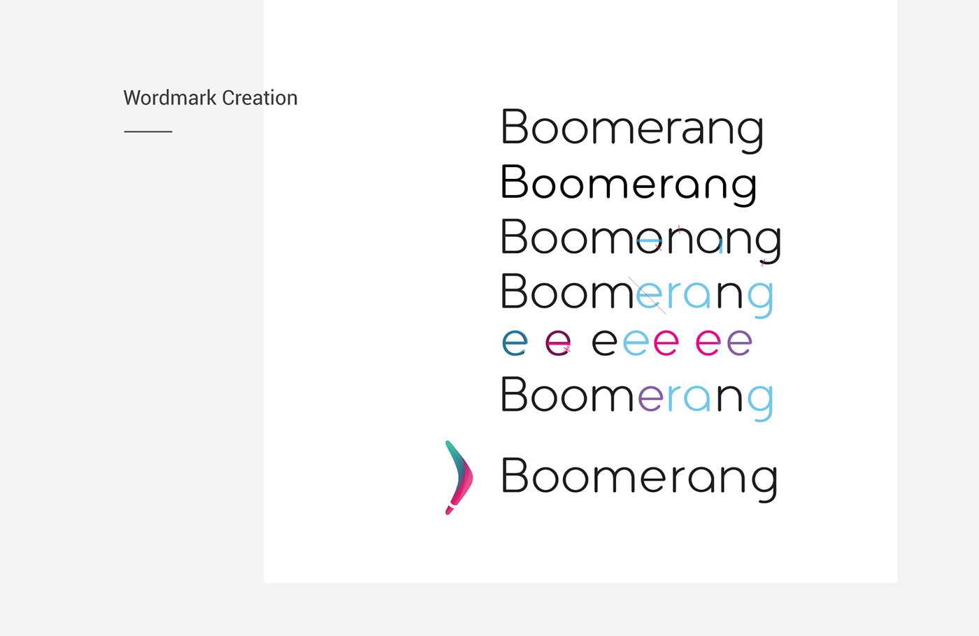 identity logo Boomerang flat design colorful Playful