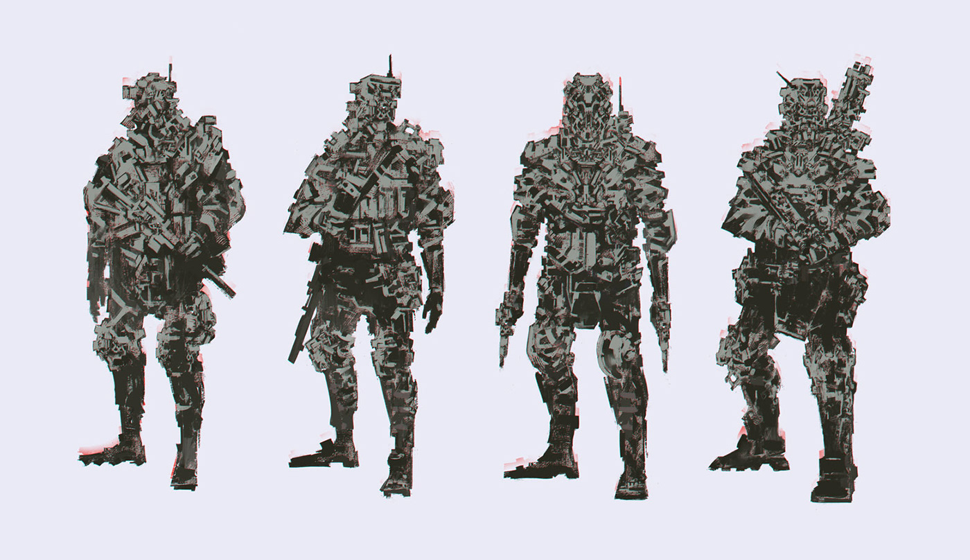 douglas p. lobo Water_in_black soldier War warrior Armor amour Scifi science fiction concept art