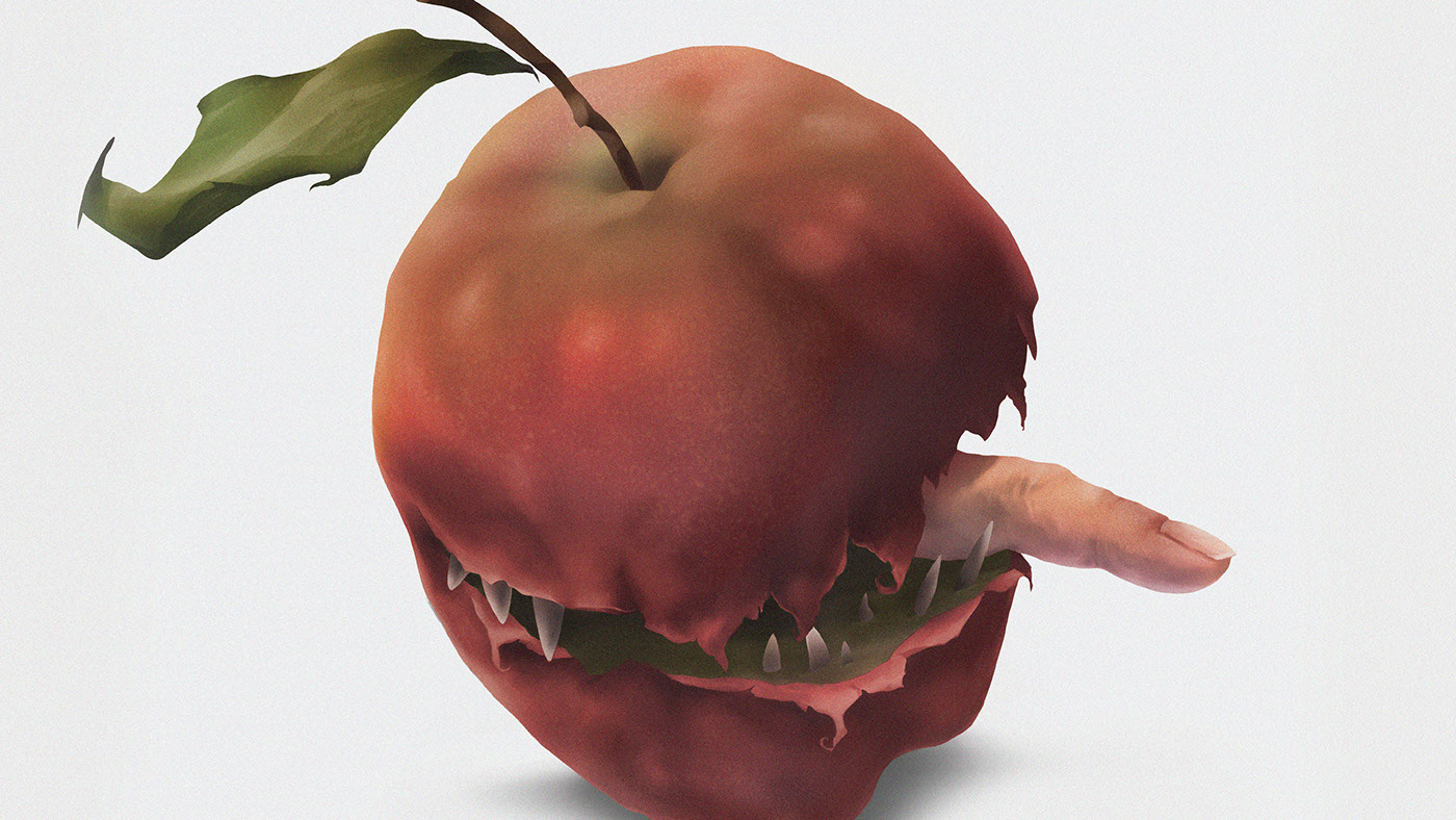 organic hongkong badapple Skinner carrot evil horror Food  vegetables creature teeth Fingerfood snack cannibalism