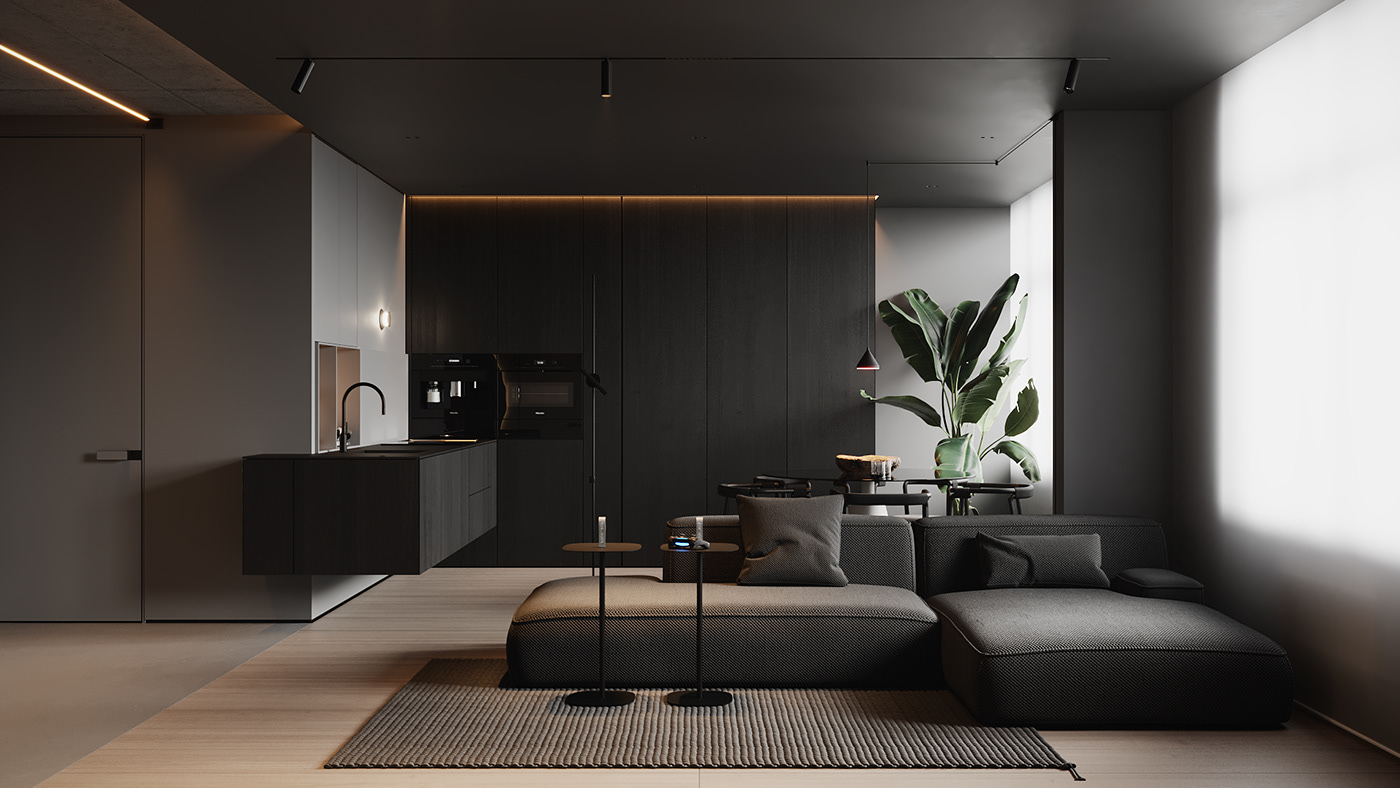 bedroom dark design Interior interiordesign kitchen Kyiv living Minimalism minimalist