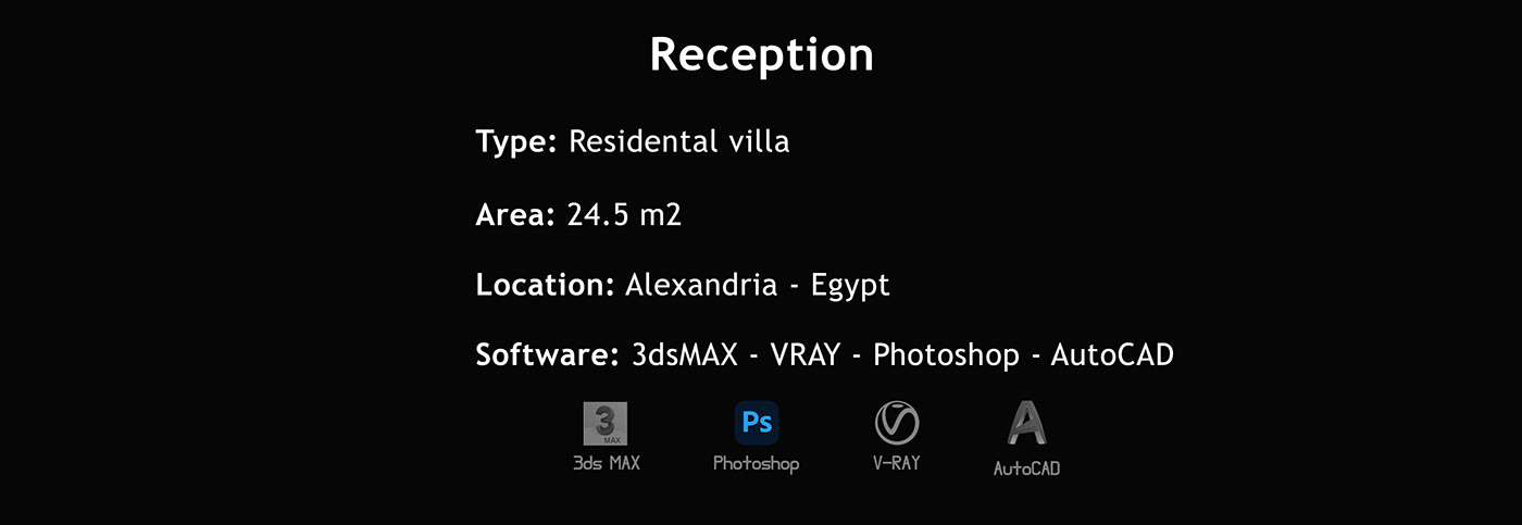 Villa villa design reception interior design  visualization vray 3ds max reception design residential vray render