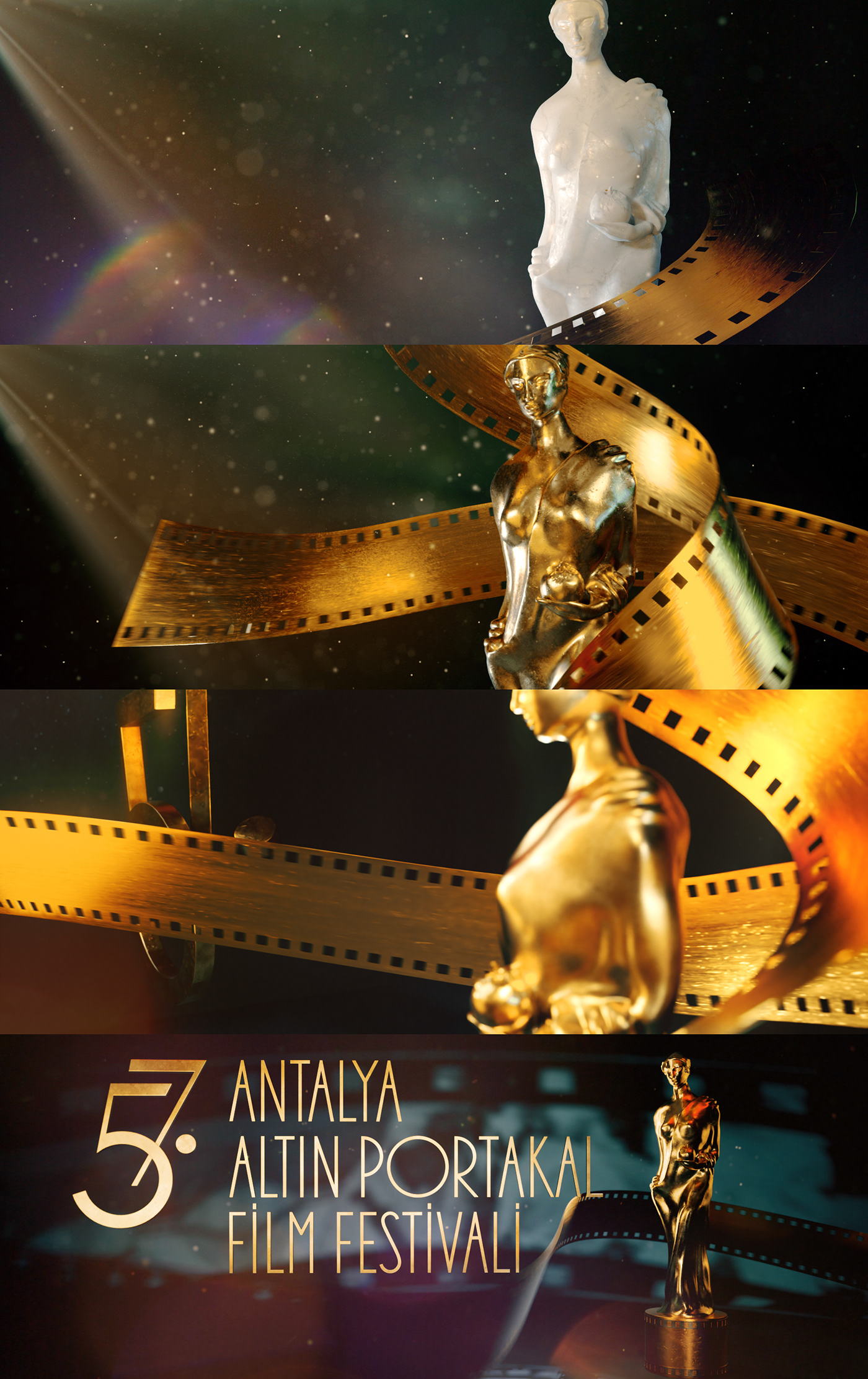 3D after effects Awards cinema 4d Film   golden intro motion sculpture Title