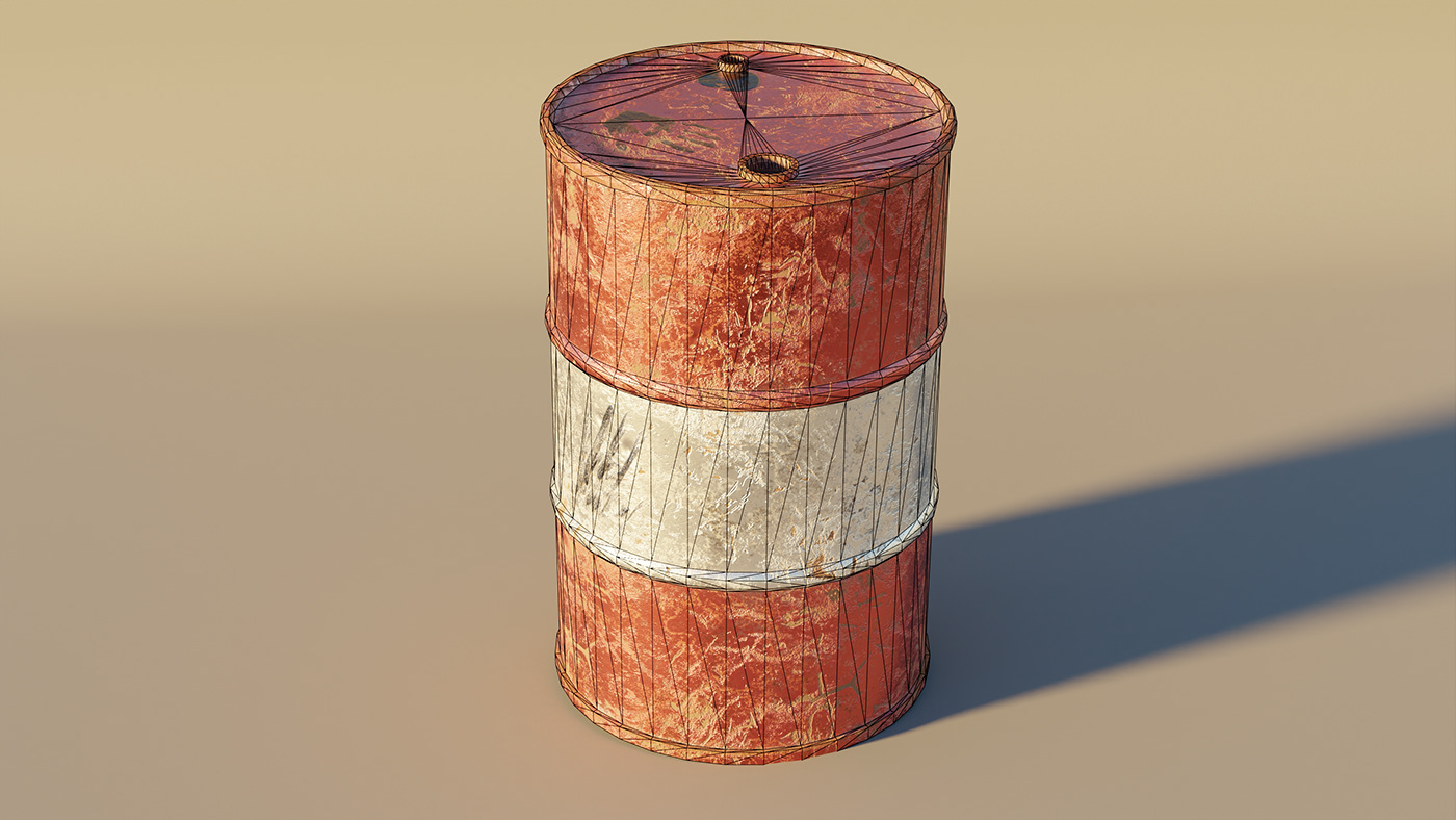 oil barrel props Game Art 3D Render blender CGI