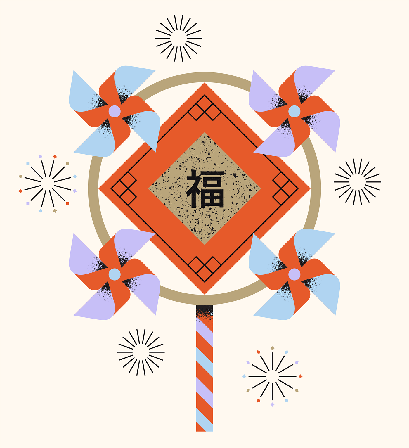abstract asian chinese flat geometric shapes texture vector