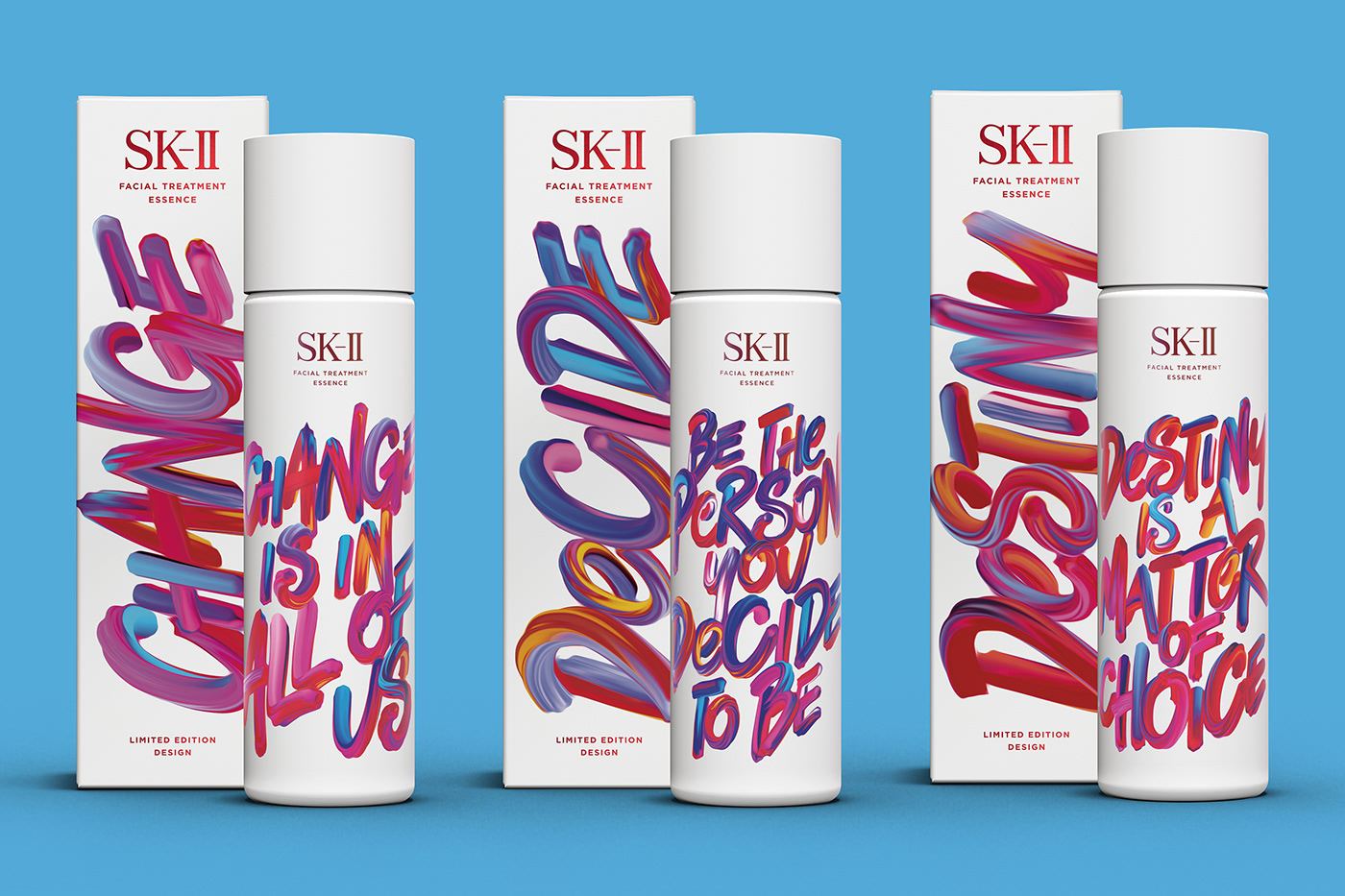 SK-II Packaging cosmetics bottle typography   limited edition beauty makeup asia skin