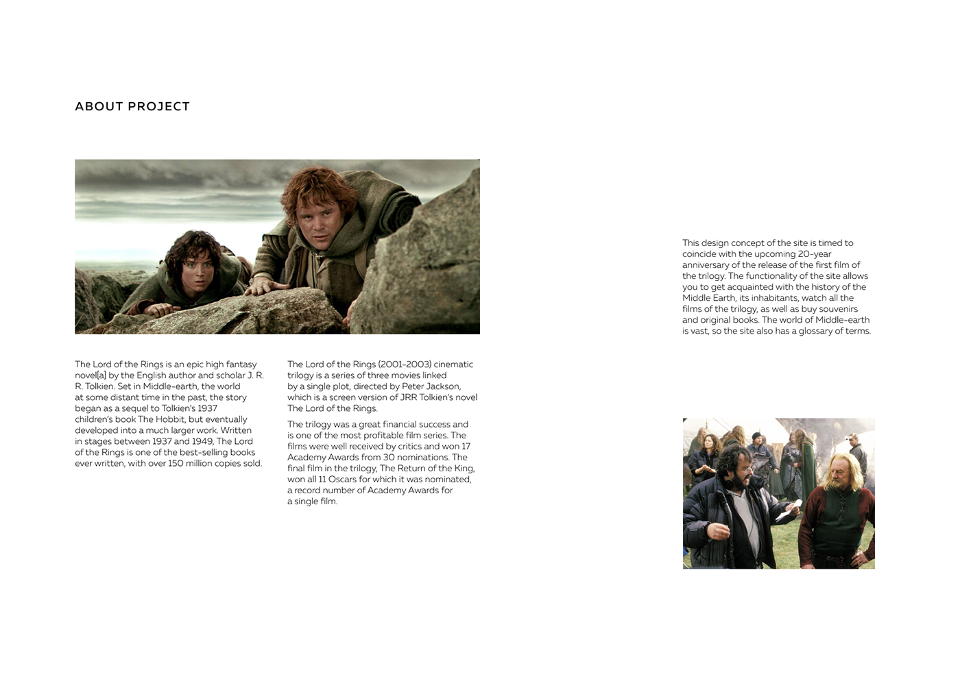 interactive prototype LOTR online cinema UI UI/UX Design ux Webdesign Website the lord of the rings