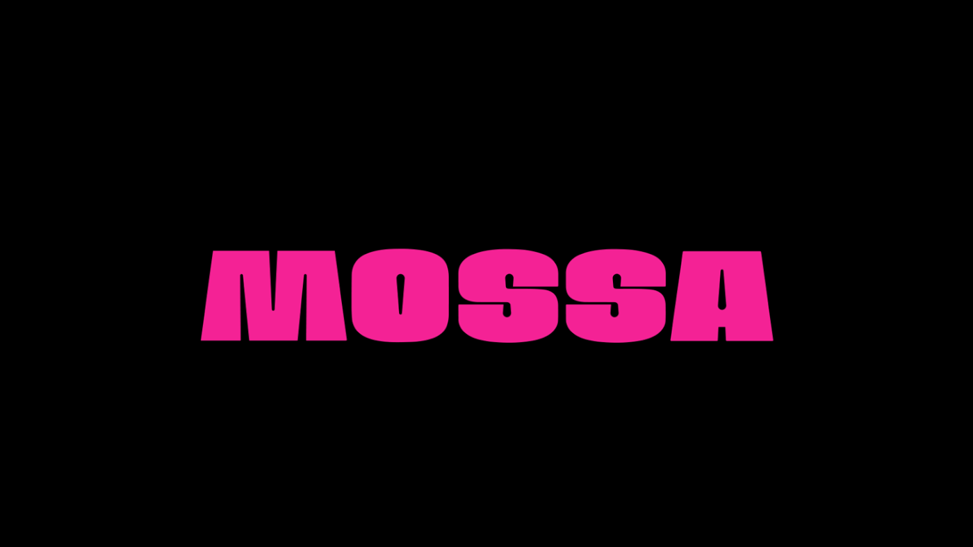 bold brand deform dynamic logo identity Mossa motion nossa posters type