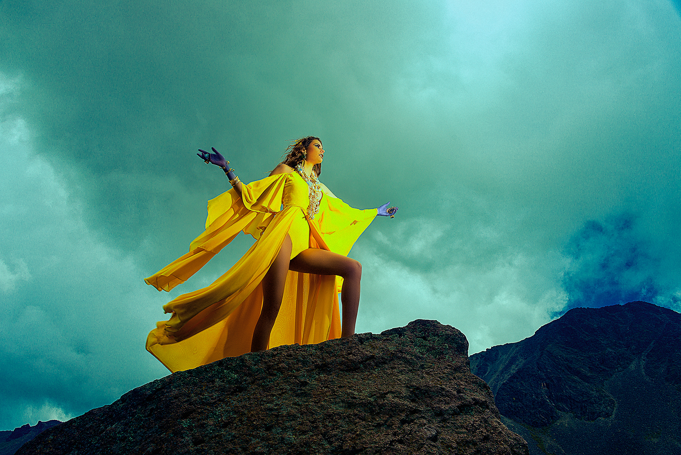 krishna gold stylist volcano mexico yellowdress blue Hindu editorial