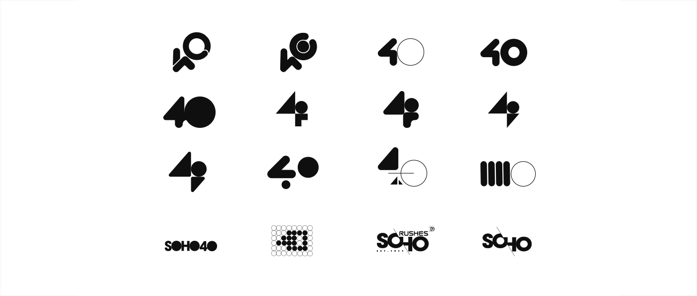 branding  rushes forty logo design typography  
