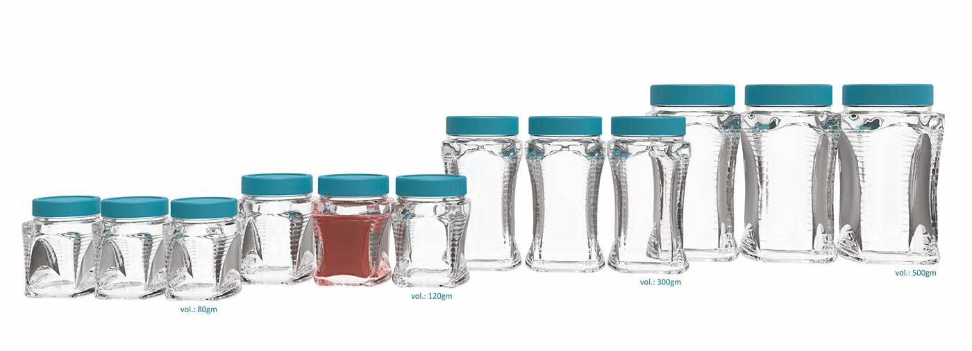 glass storage Packaging jars set container organizer Organiser manufacturing grip