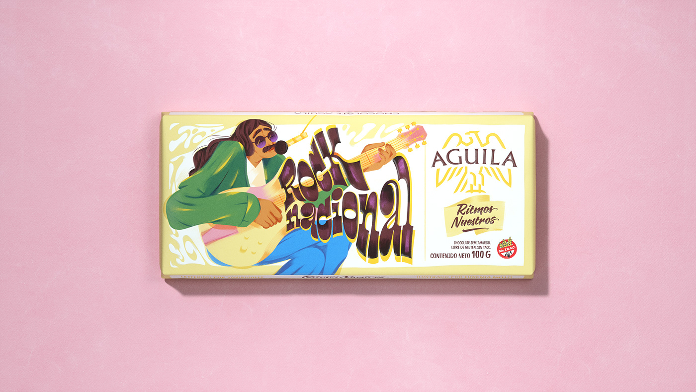 aguila Chacarera chamame chocolate cuarteto ILLUSTRATION  lettering Packaging rock tango