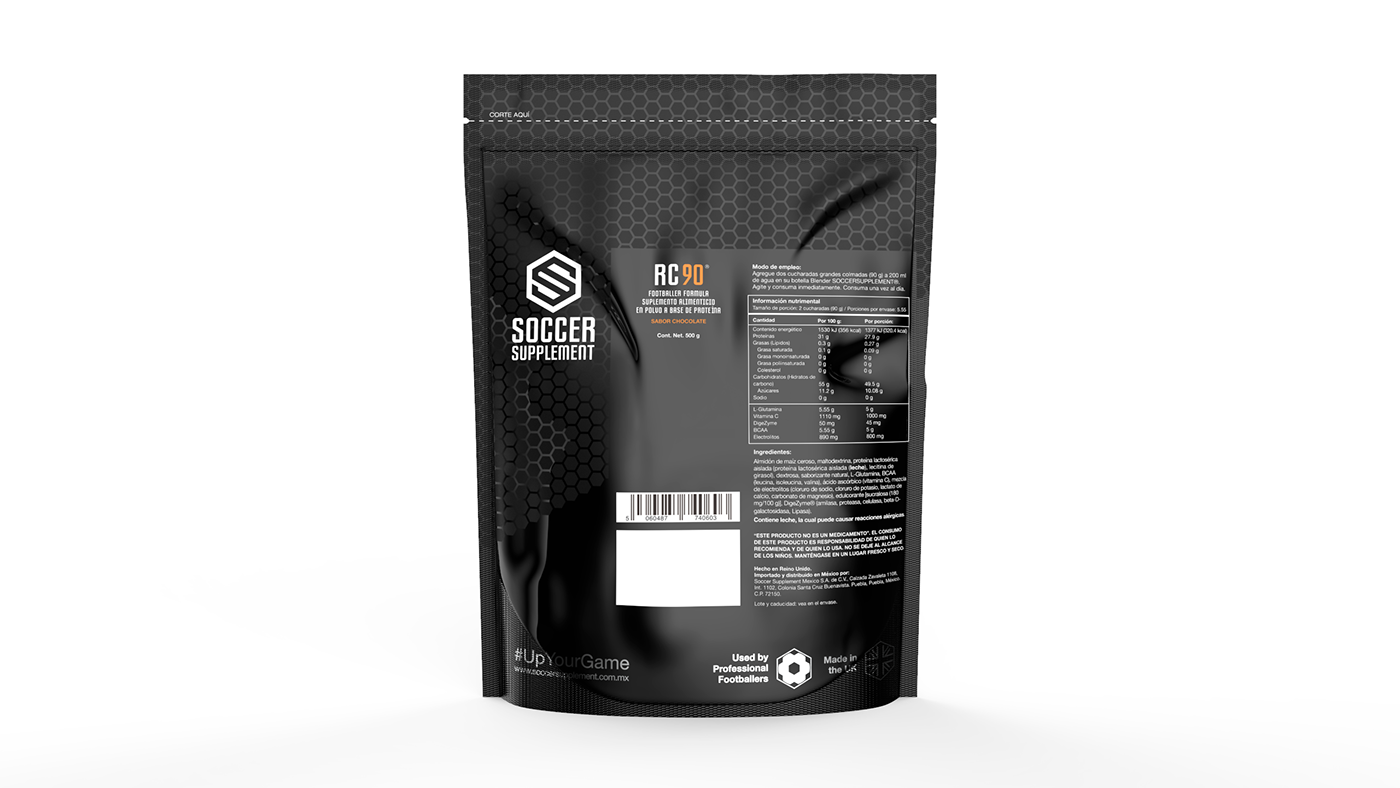 3d Bag 3D pouch 3d render product render product shot soccer supplement