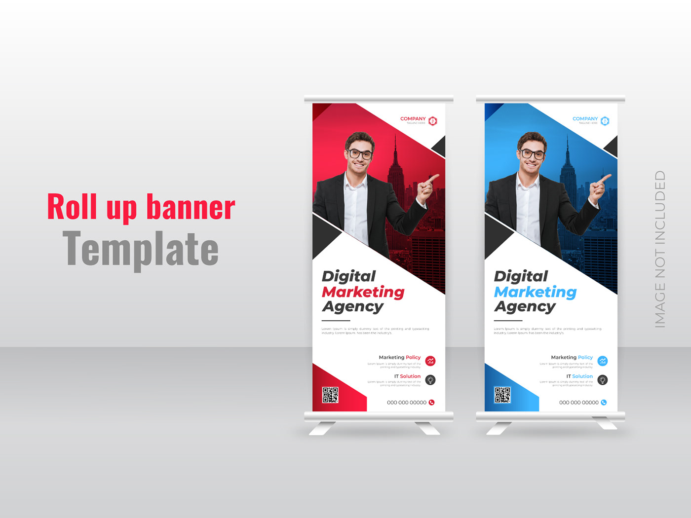 corporate minimal modern digital marketing professional rollup banner signage design brand identity rollup Promotional