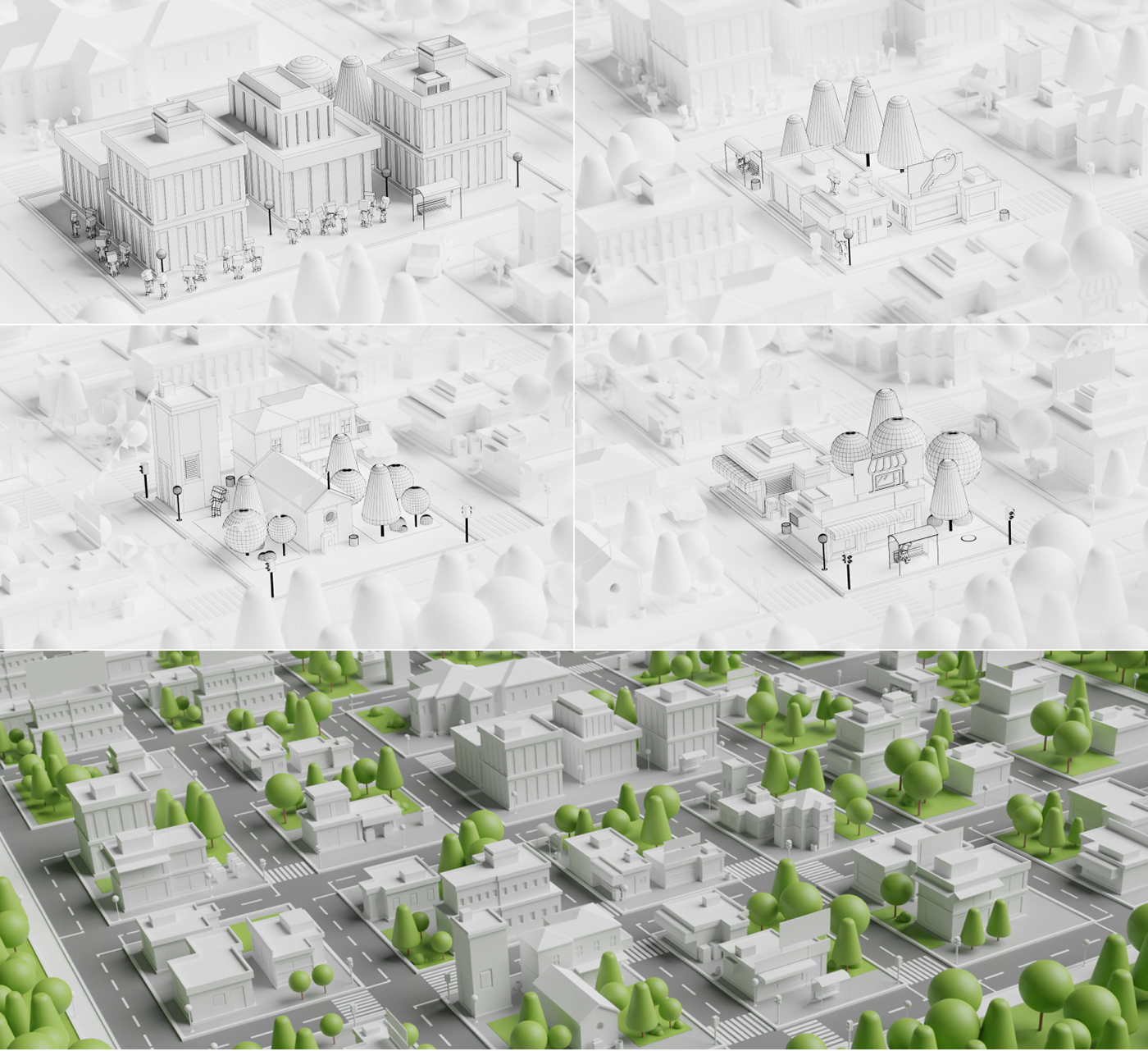 3D animation  blender CGI city model motion Render