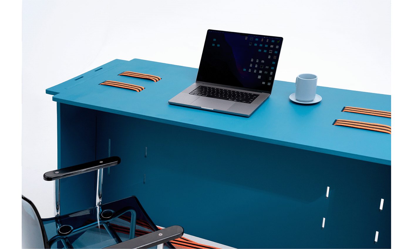 design desk furniture hanger minimal modern simple table wood plywood
