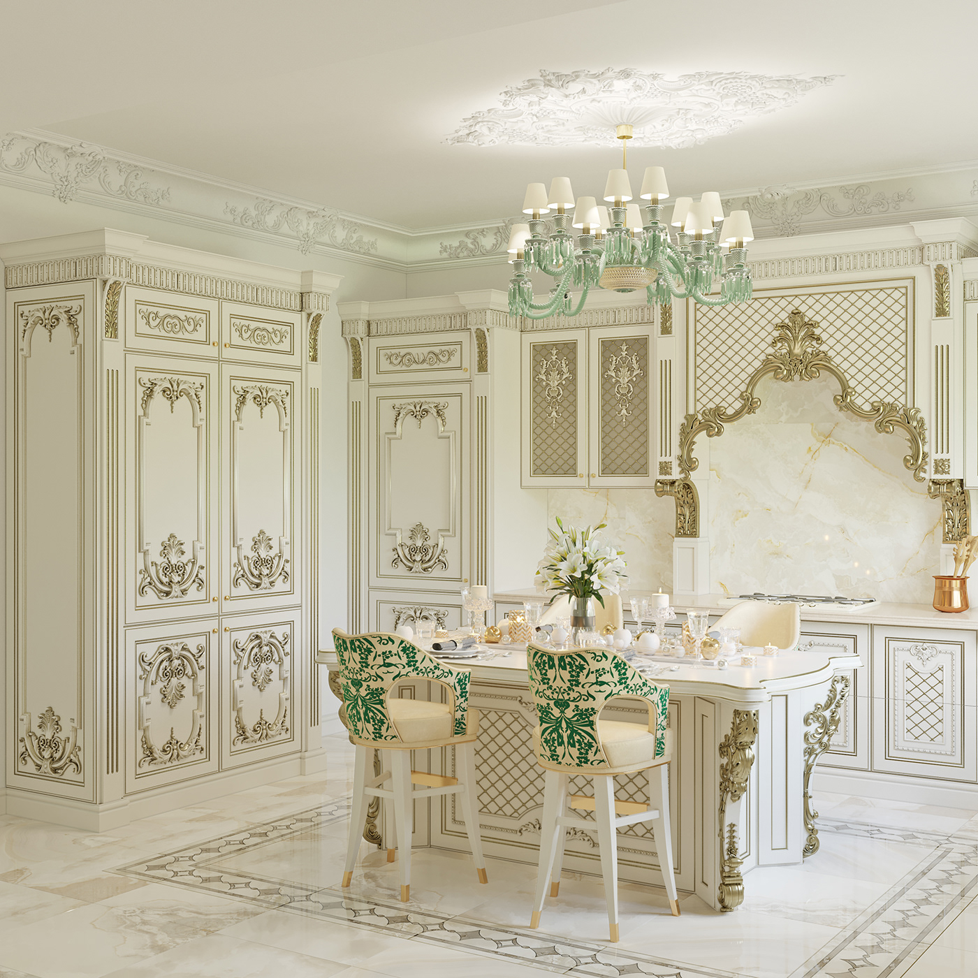 классическая кухня визуализация классическая luxurykitchen classic kithen