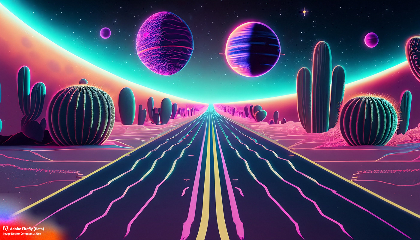 highway cactus Space  desert interstellar ai Ai Art artificial intelligence generative Digital Art 