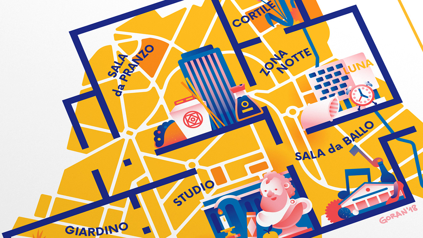 milan map ikea home decor poster city Landmarks Italy pigeon