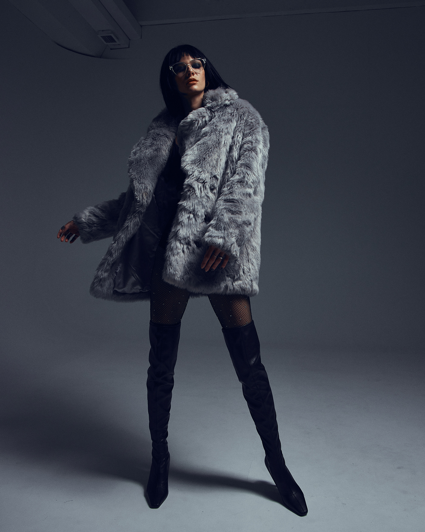 fur coat model model test portrait Studuio wig editorial Fashion 