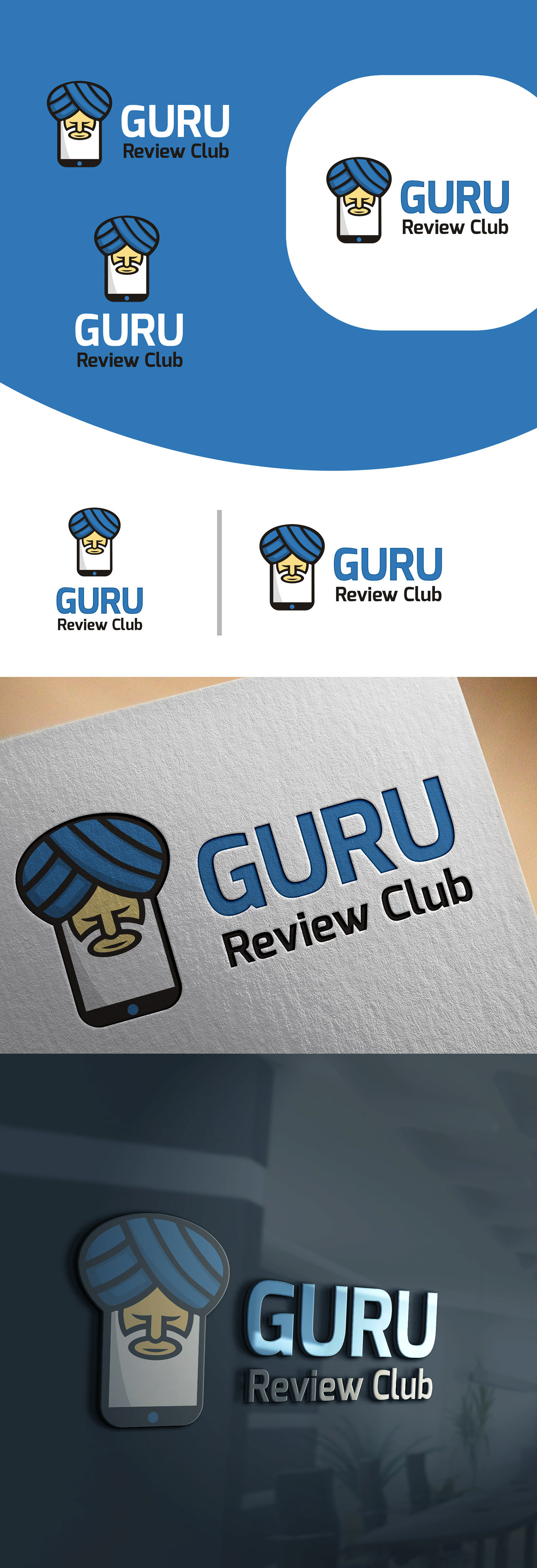 Guru logo graphic ILLUSTRATION  creative mobile manipulation art