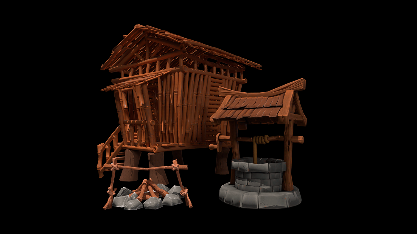Philippine Mythology Philippine Art 3D Render Game Assets bahay kubo Native blender visualization nipa hut