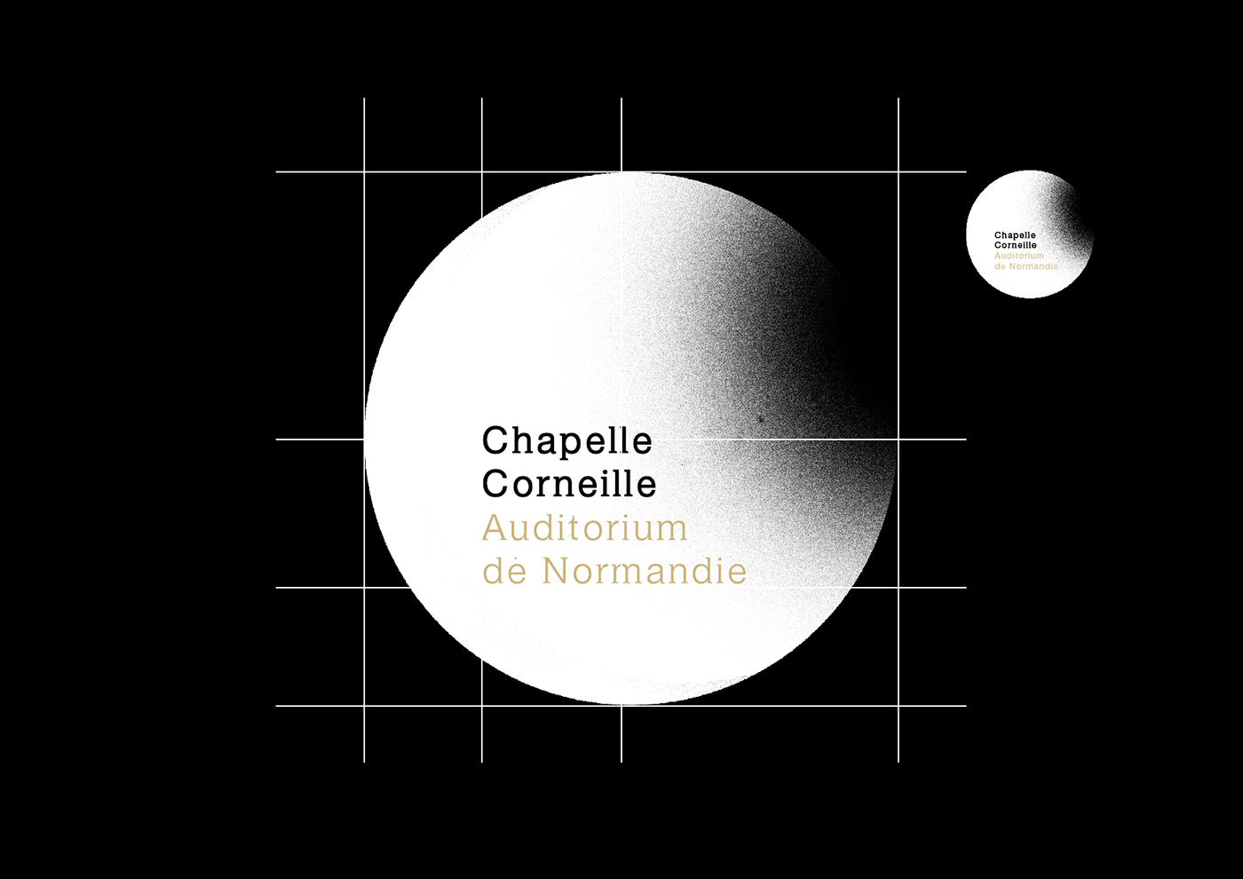 Adobe Portfolio auditorium logo brand Classic + music Stationery orchestre musique classique Classical round b&w helvetica