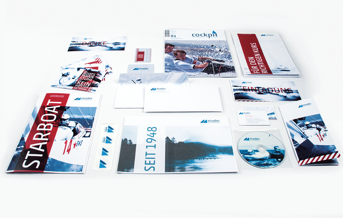 Coporate Design mader Bootsbau sailing webside Booklet