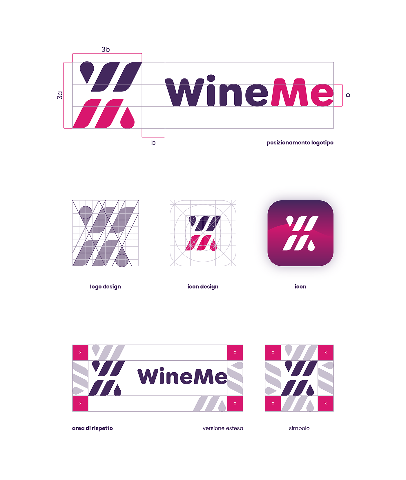 wine wineme brand identity Logo Design vino me branding  app digital wine app