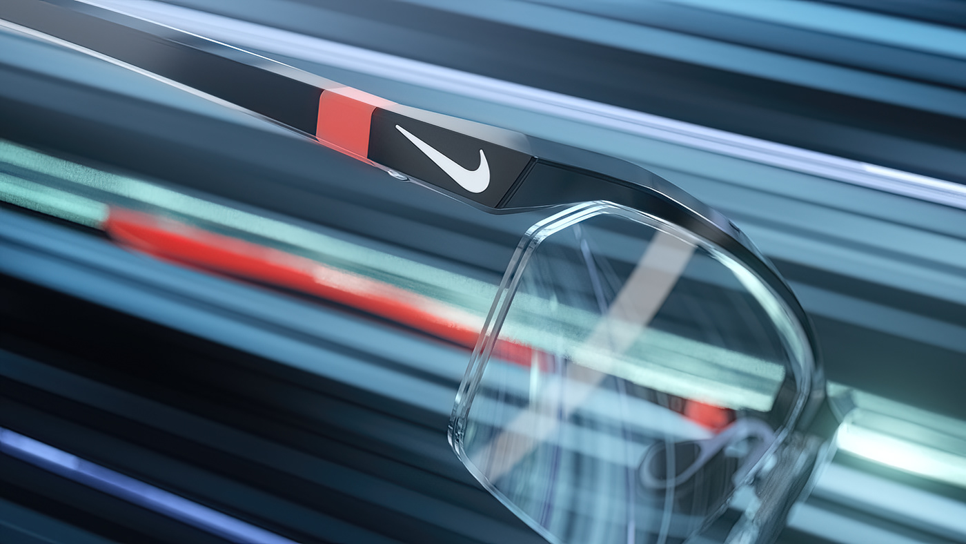 3D after effects CGI cinema 4d Digital Art  glasses Nike Render Sportswear vfx