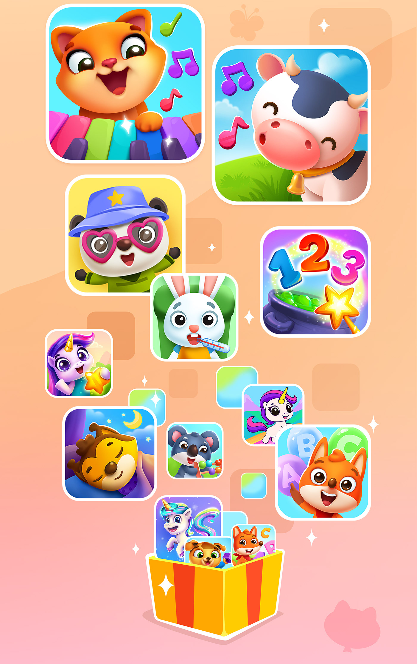 mobile game Character design  Icon screenshot Promotion banner children illustration kids illustration game design  UI/UX