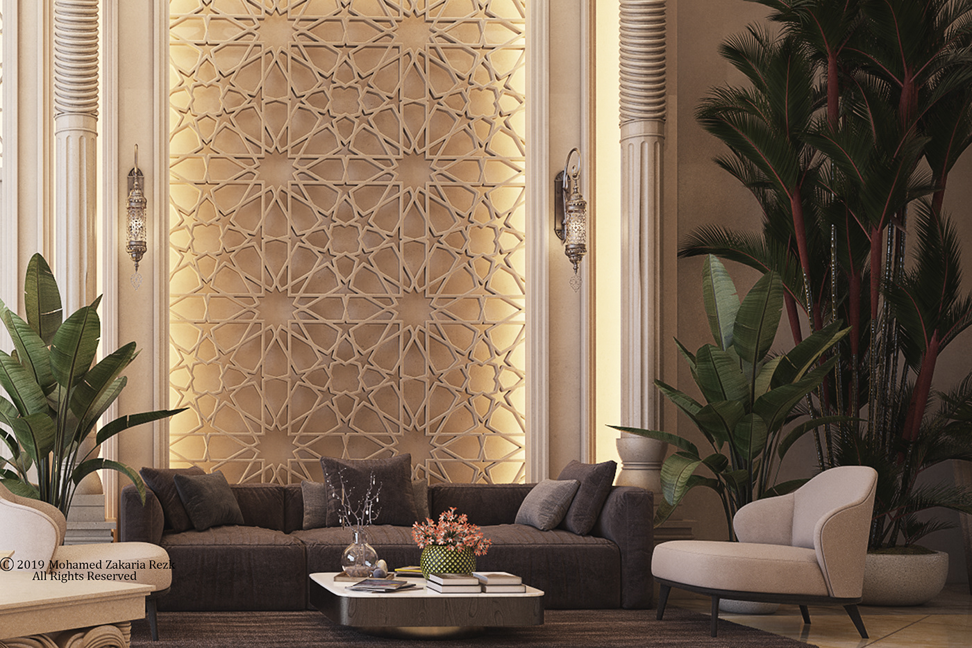 Interior interior design  islamic lighting luxury vray