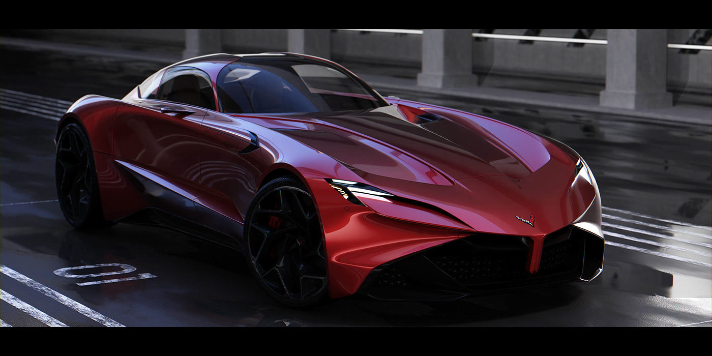 automotive   blender car design chevrolet concept car Corvette stingray