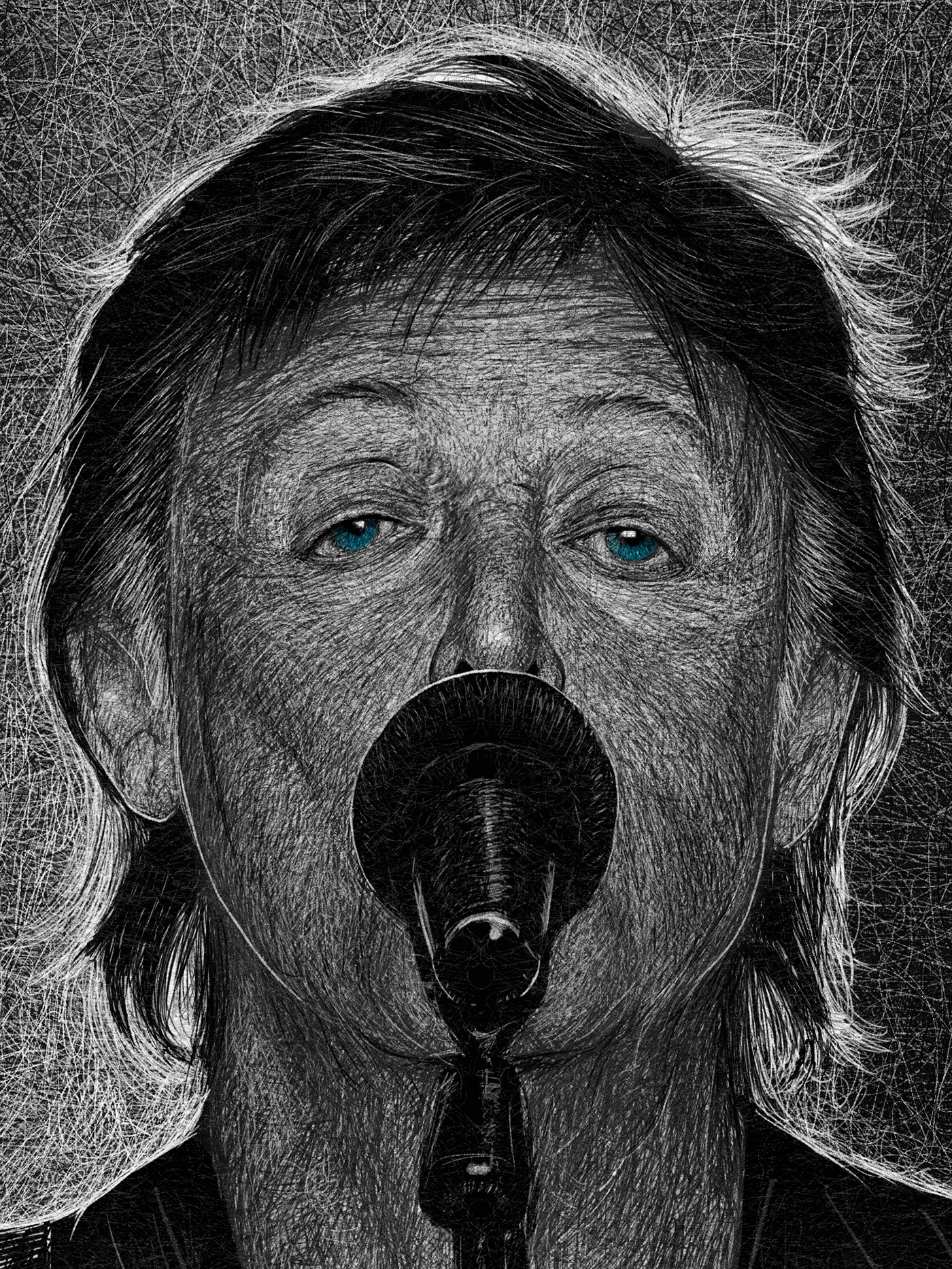 artwork Drawing  fabio vido ILLUSTRATION  Keith Richards music poster Rock And Roll rolling stones