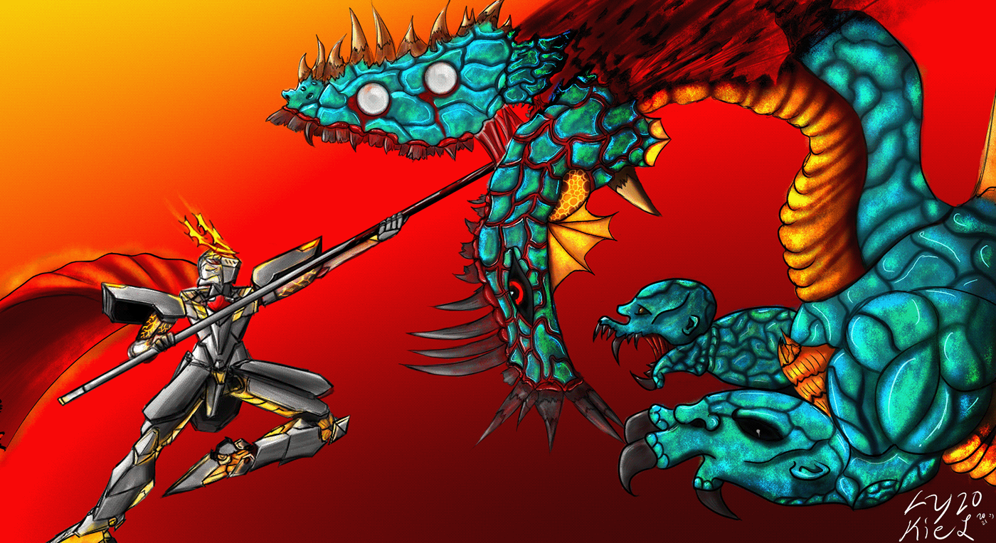 artwork colored Digital Art  digital illustration Drawing  ILLUSTRATION  mecha monster