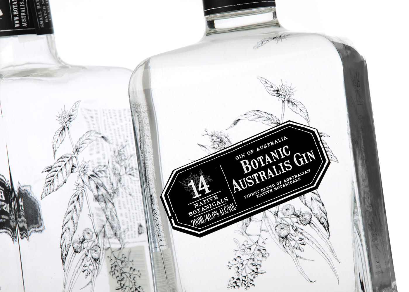 gin  screenprinted Flora Australian Custom Made Bottle Spirit packaging ksd KS DESIGN KS Design Studio South Australia