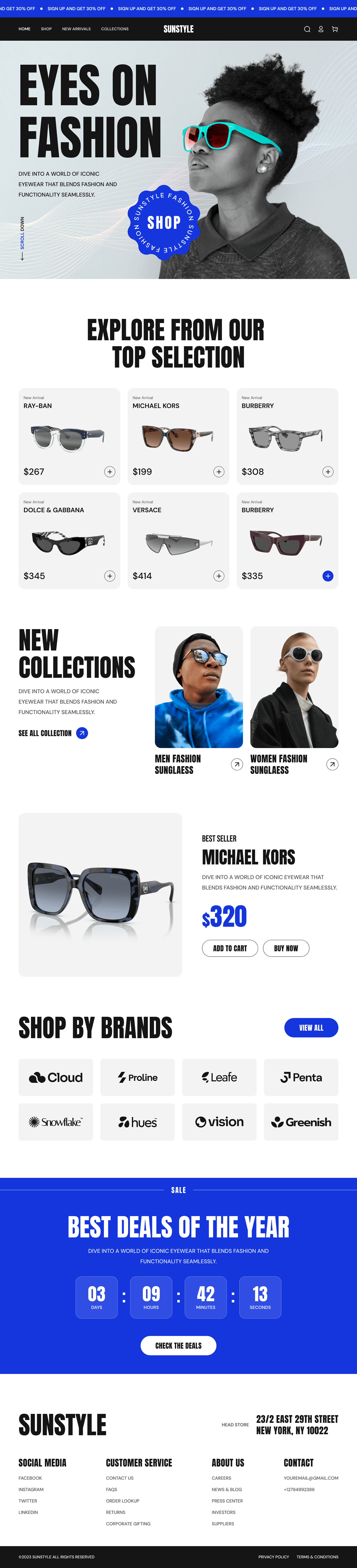 glasses Sunglasses store Ecommerce ecommerce website ecommerce store eCommerce design Website Web Design  UI/UX