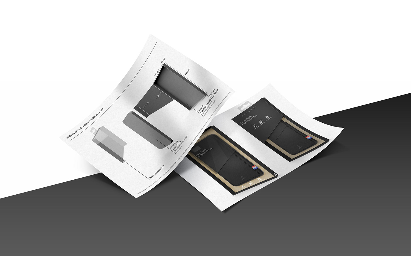 phone case Adeqwat Stand card storage Packaging codesign maker product design  industrial design 