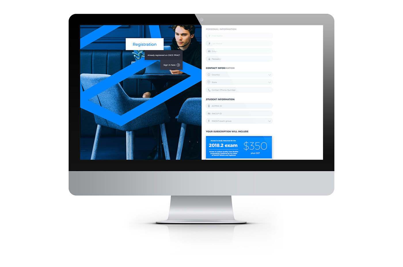 medical exam examination video Platform Web Design  blue grey White