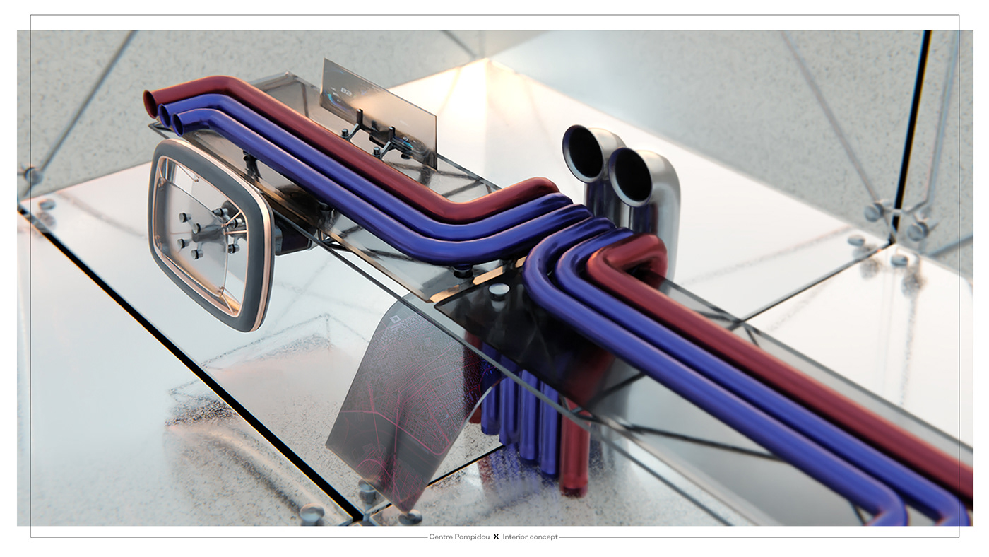 design car design Automotive design interior car design concept design concept pompidou architecture Centre Pompidou