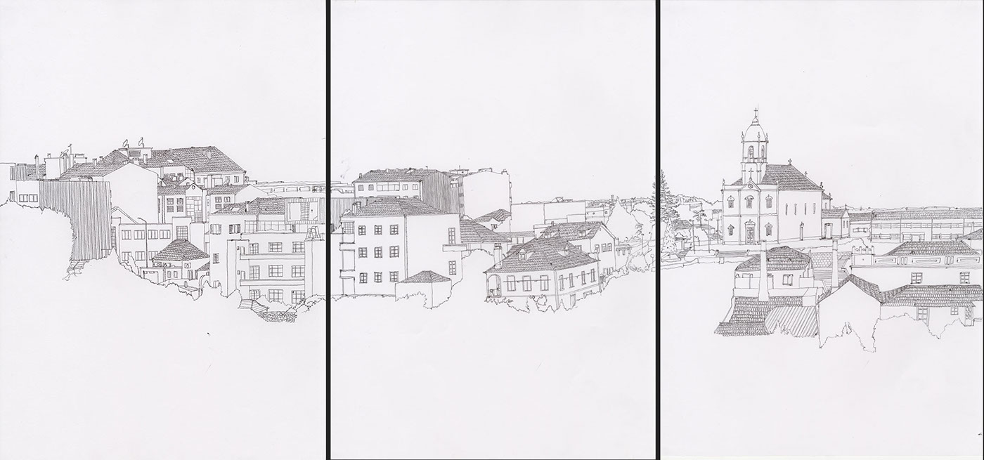 Drawing  Landscape Urban buildings architecture pen drawing desenho Paisagem urbano cityscape