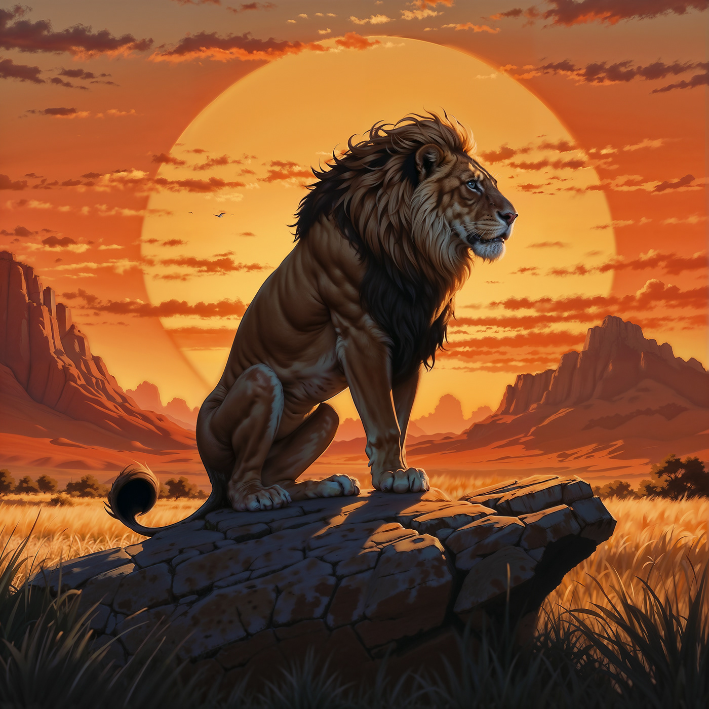 lion Digital Art  ai generated art